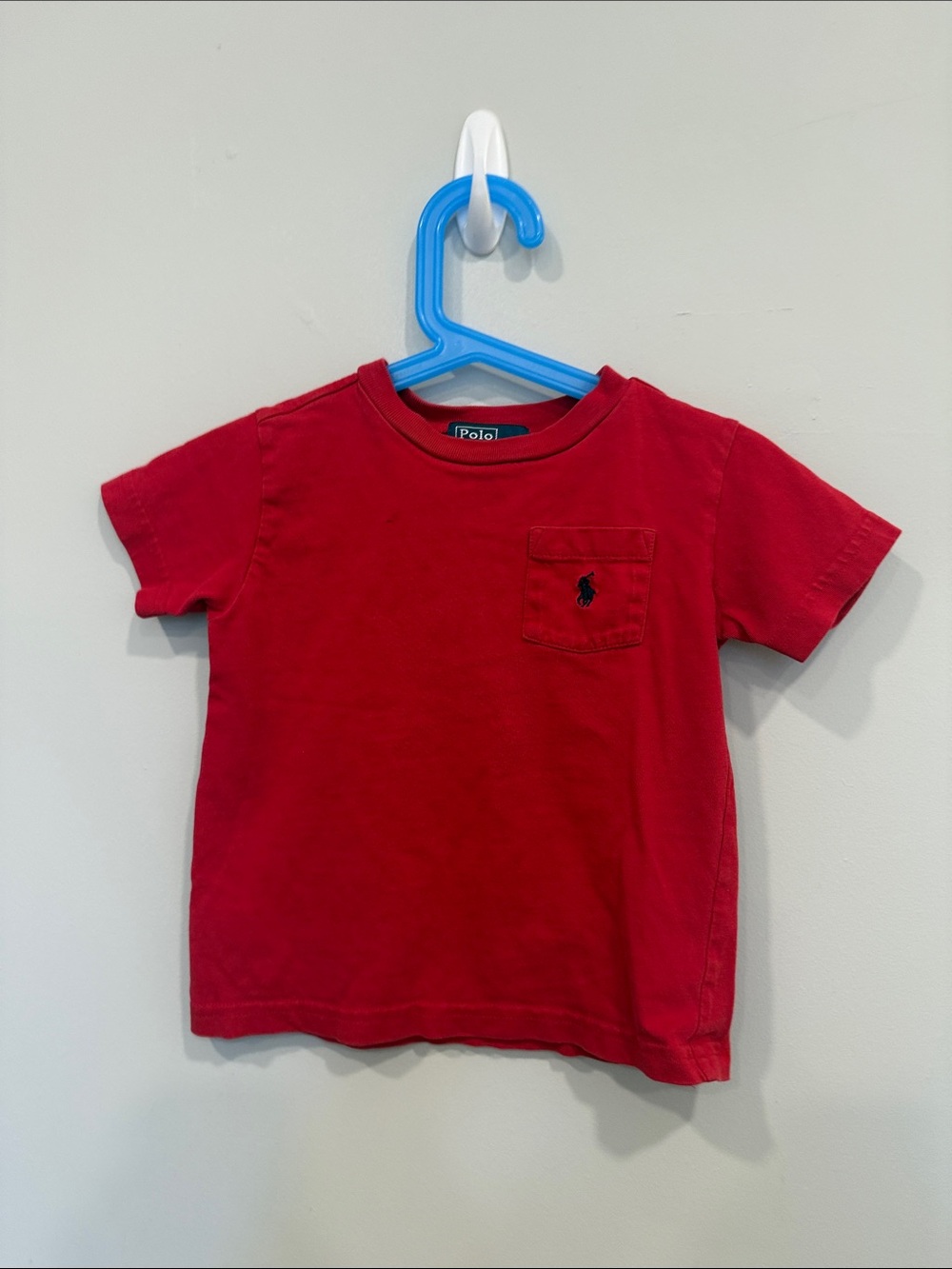 Polo by Ralph Lauren Red Short Sleeve Pocket Tee with Pony Logo